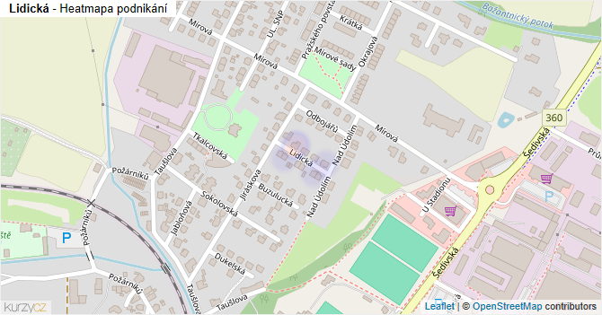 Lidická - mapa podnikání