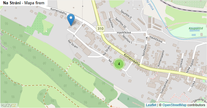 Na Stráni - mapa firem