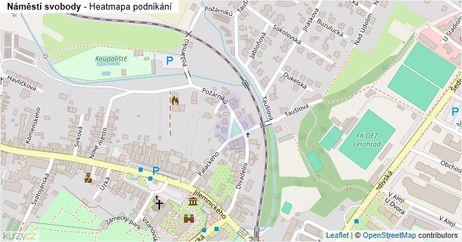 Náměstí svobody - mapa podnikání