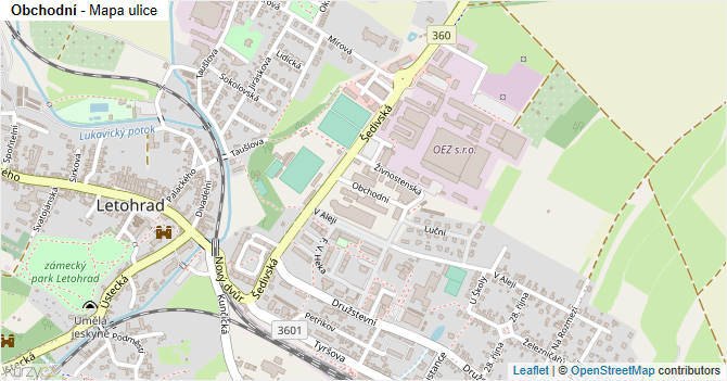 Obchodní - mapa ulice