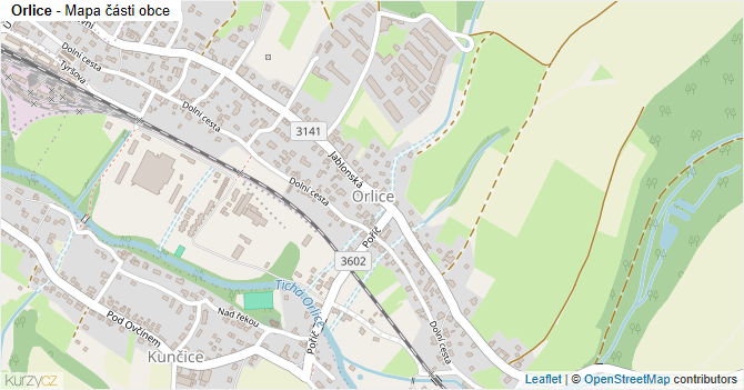 Orlice - mapa části obce
