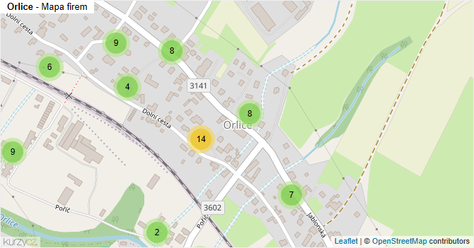 Orlice - mapa firem