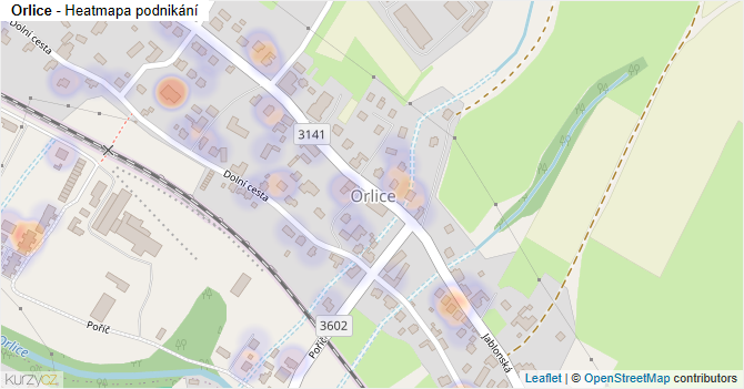 Orlice - mapa podnikání