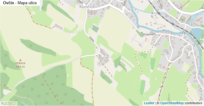 Ovčín - mapa ulice