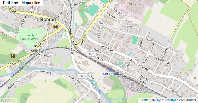 Petříkov - mapa ulice