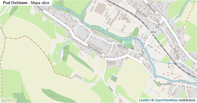 Pod Ovčínem - mapa ulice