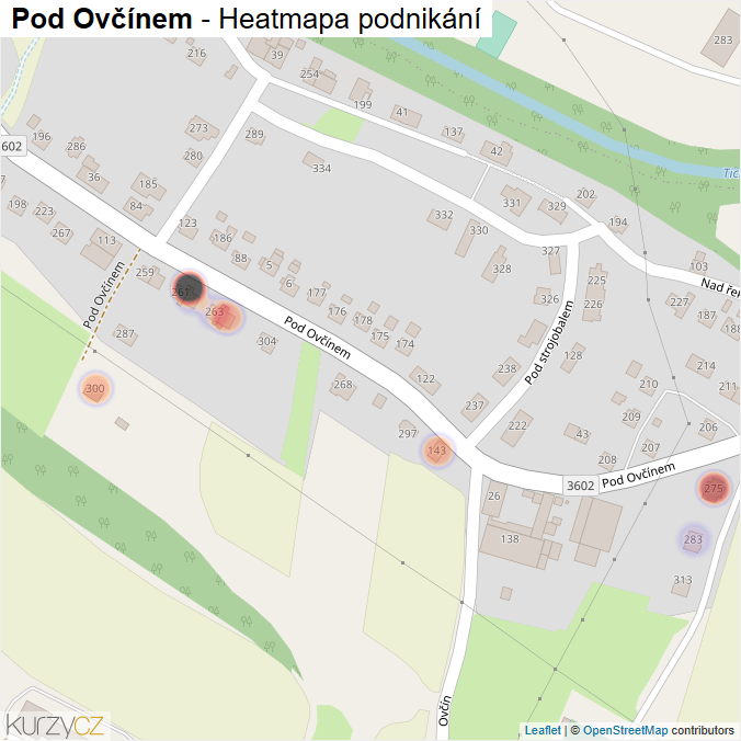 Mapa Pod Ovčínem - Firmy v ulici.