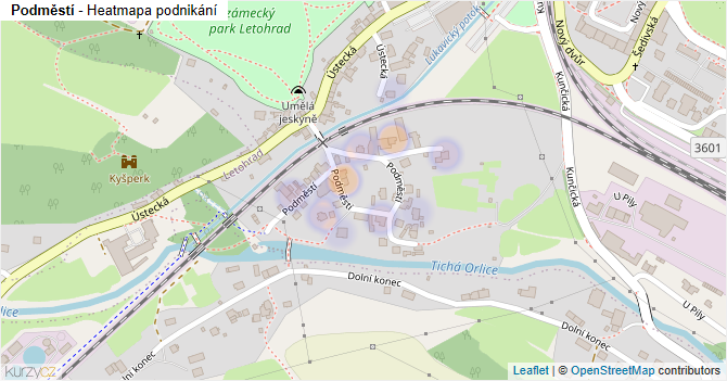 Podměstí - mapa podnikání