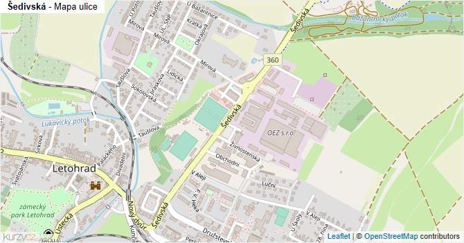 Šedivská - mapa ulice
