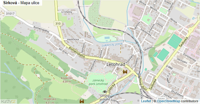 Sirková - mapa ulice