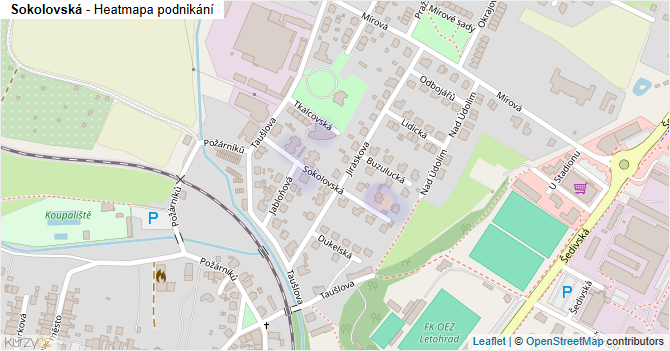 Sokolovská - mapa podnikání