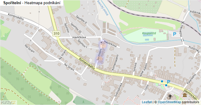 Spořitelní - mapa podnikání