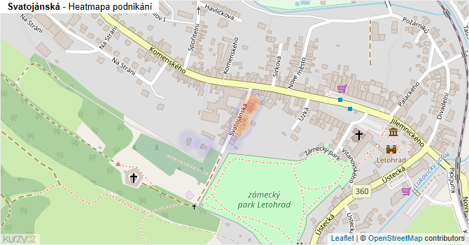Svatojánská - mapa podnikání