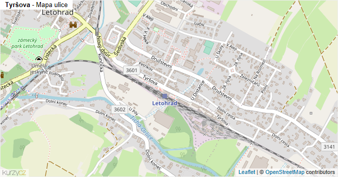 Tyršova - mapa ulice
