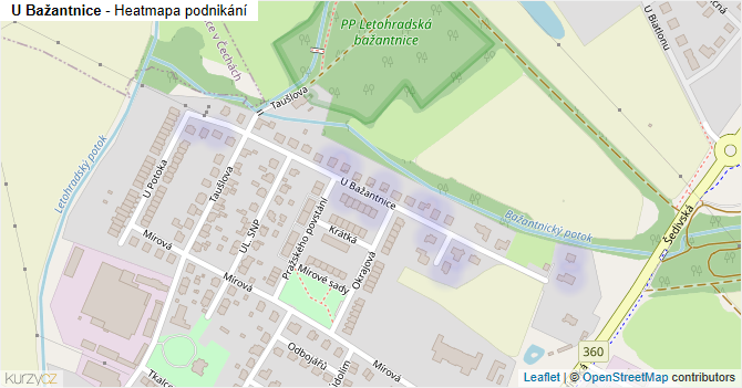 U Bažantnice - mapa podnikání