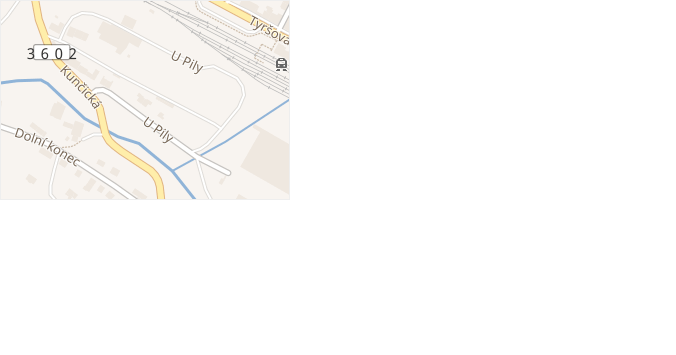 U Pily v obci Letohrad - mapa ulice