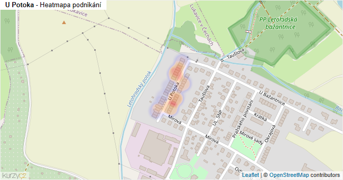 U Potoka - mapa podnikání
