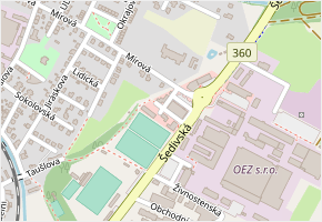 U Stadionu v obci Letohrad - mapa ulice