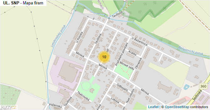 UL. SNP - mapa firem