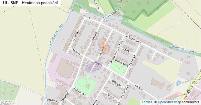 UL. SNP - mapa podnikání
