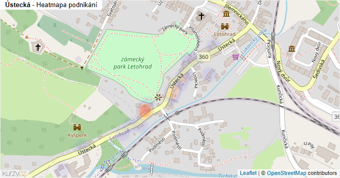 Ústecká - mapa podnikání