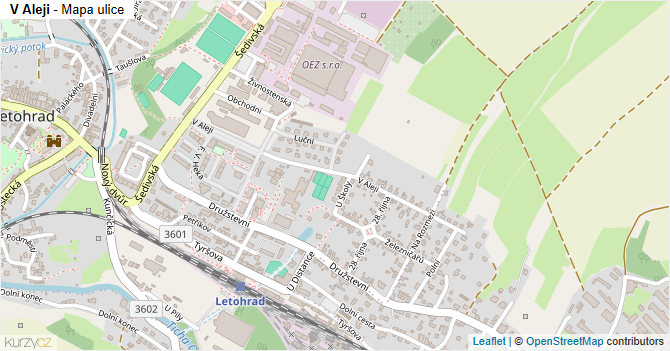 V Aleji - mapa ulice