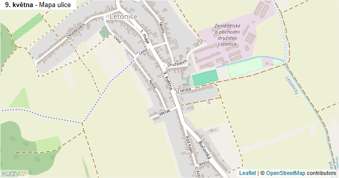 9. května - mapa ulice
