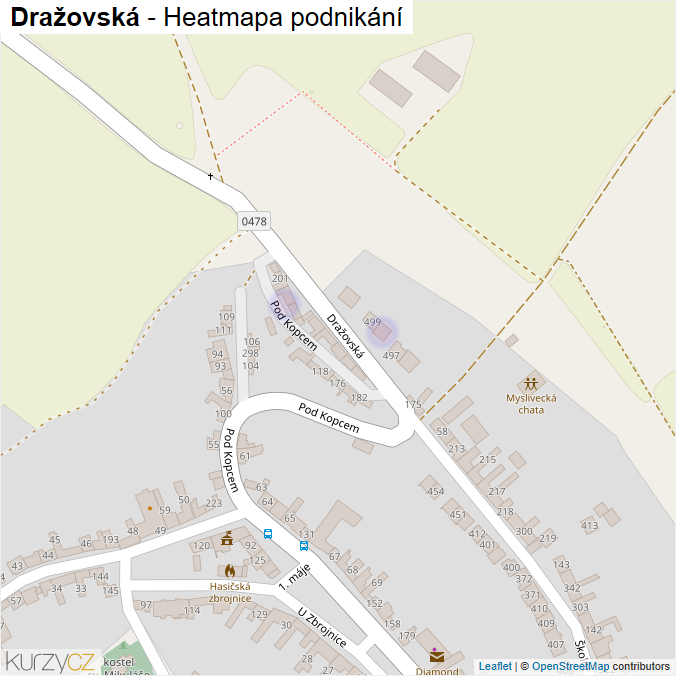Mapa Dražovská - Firmy v ulici.