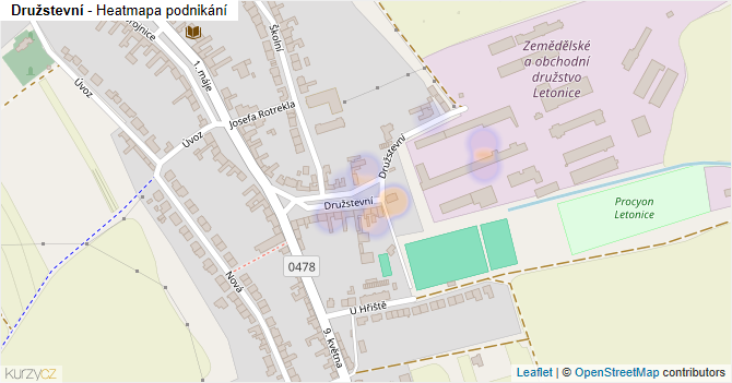 Družstevní - mapa podnikání