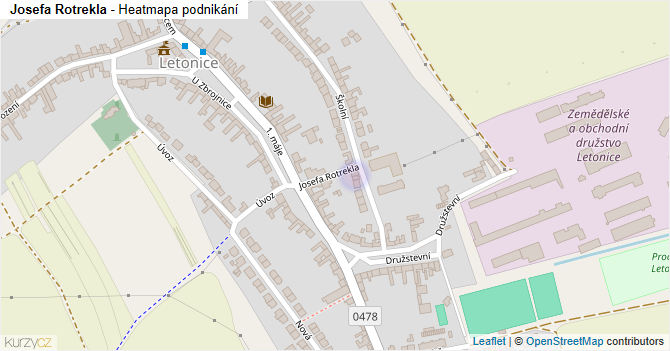 Josefa Rotrekla - mapa podnikání