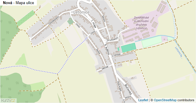 Nová - mapa ulice