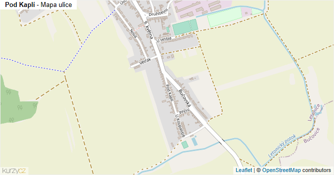 Pod Kaplí - mapa ulice