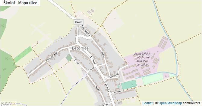 Školní - mapa ulice