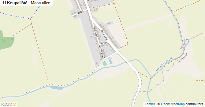 U Koupaliště - mapa ulice