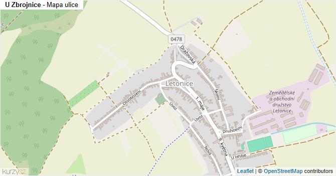 U Zbrojnice - mapa ulice