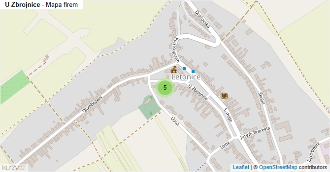 U Zbrojnice - mapa firem