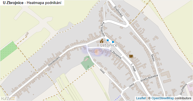 U Zbrojnice - mapa podnikání