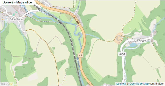 Borová - mapa ulice