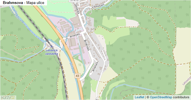 Brahmsova - mapa ulice