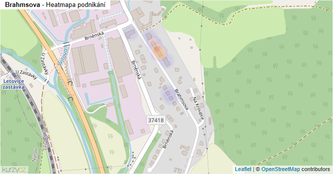Brahmsova - mapa podnikání