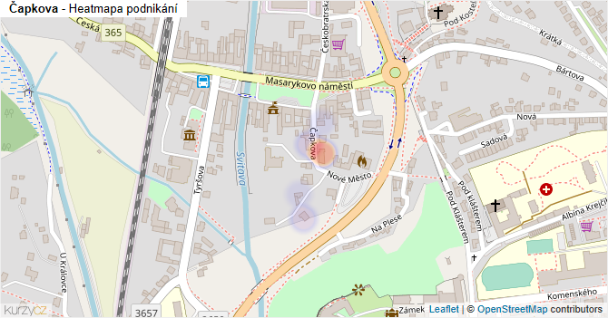 Čapkova - mapa podnikání