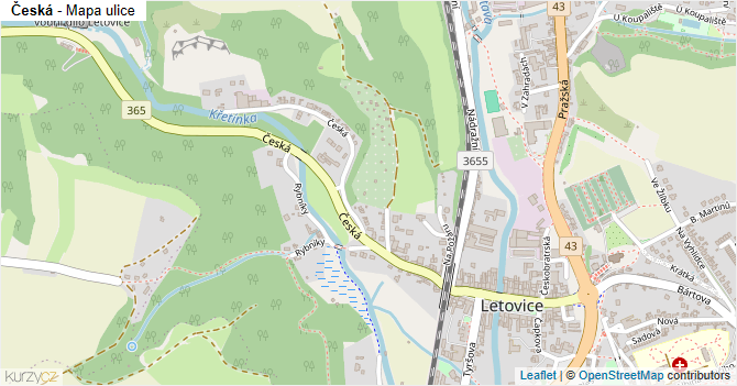 Česká - mapa ulice