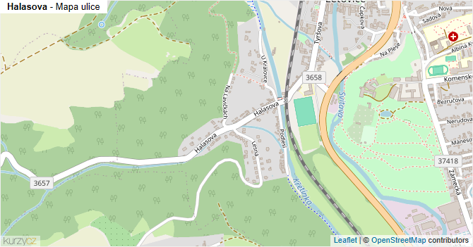 Halasova - mapa ulice