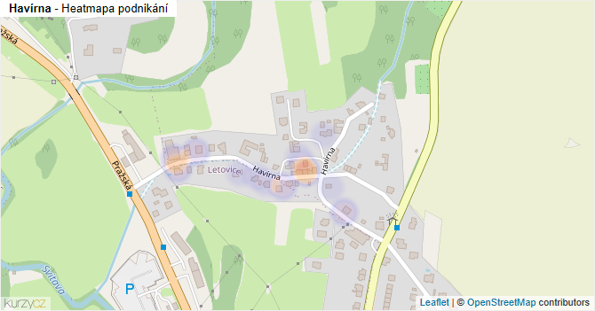 Havírna - mapa podnikání