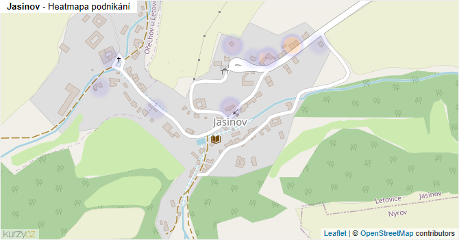 Jasinov - mapa podnikání