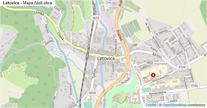 Letovice - mapa části obce