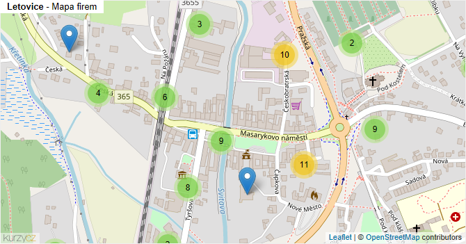 Letovice - mapa firem