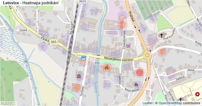 Letovice - mapa podnikání