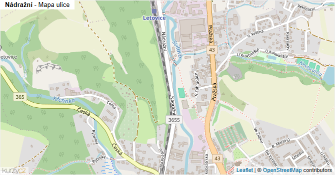 Nádražní - mapa ulice