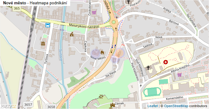 Nové město - mapa podnikání